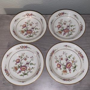 Vintage Noritake Ivory China in Asian Song floral print Set of 4 Bowls